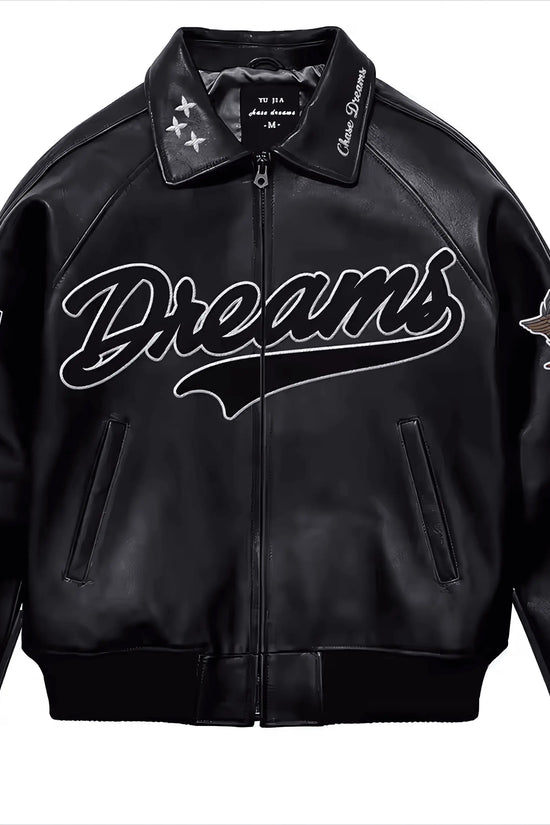 Genuine Leather Waterproof Embroidered Winter Jacket - IVORYNN