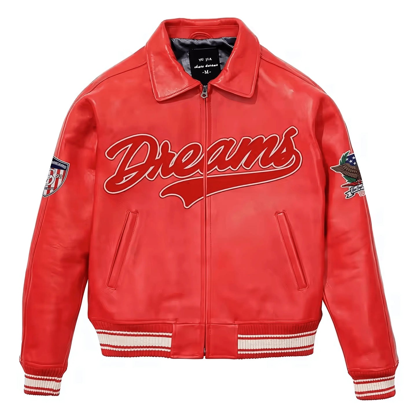 Genuine Leather Waterproof Embroidered Winter Jacket - IVORYNN