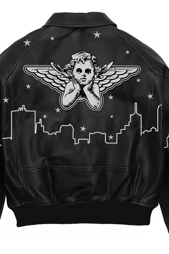 Genuine Leather Waterproof Embroidered Winter Jacket - IVORYNN