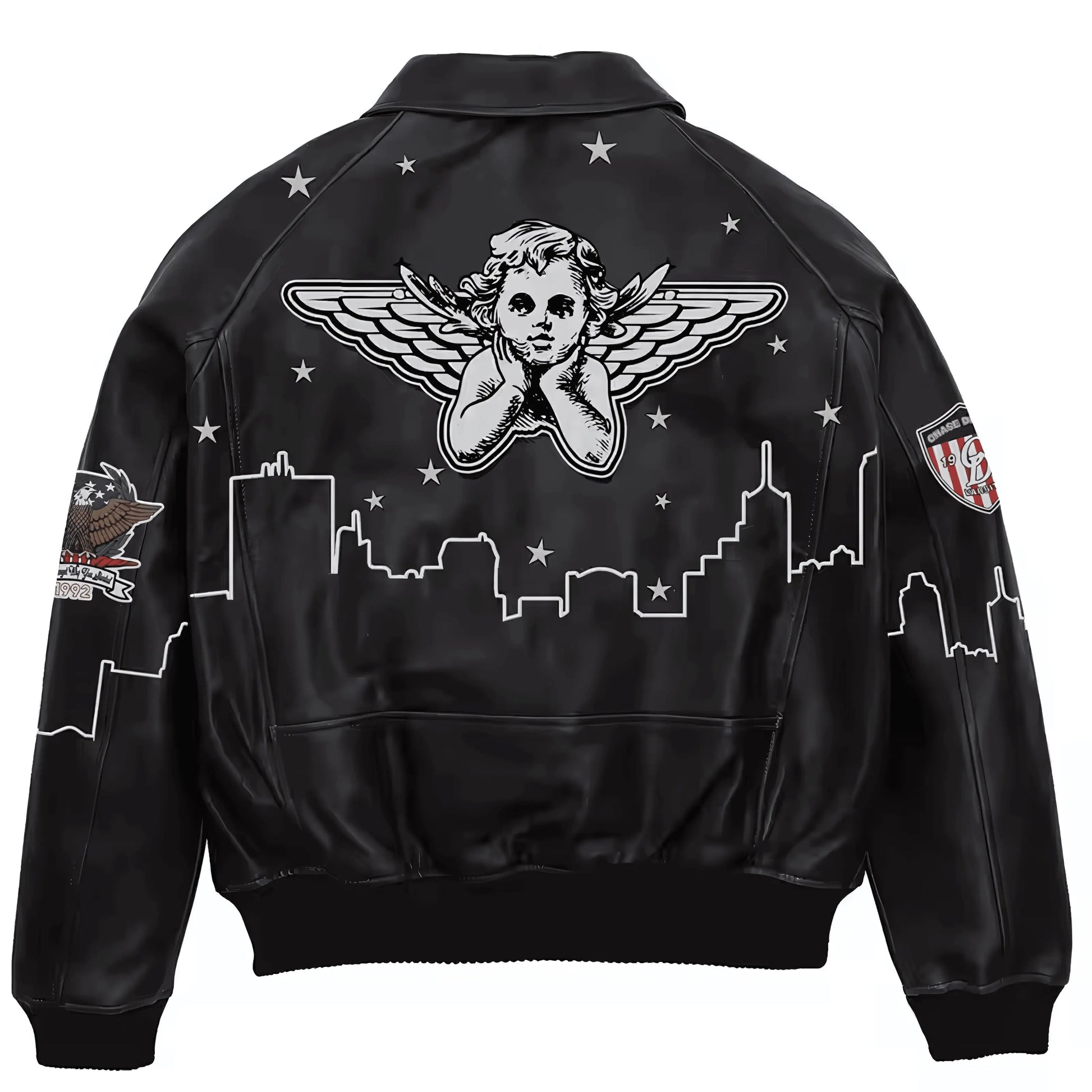 Genuine Leather Waterproof Embroidered Winter Jacket - IVORYNN