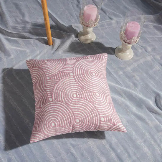 Geometric cotton embroidered pillowcase - IVORYNN