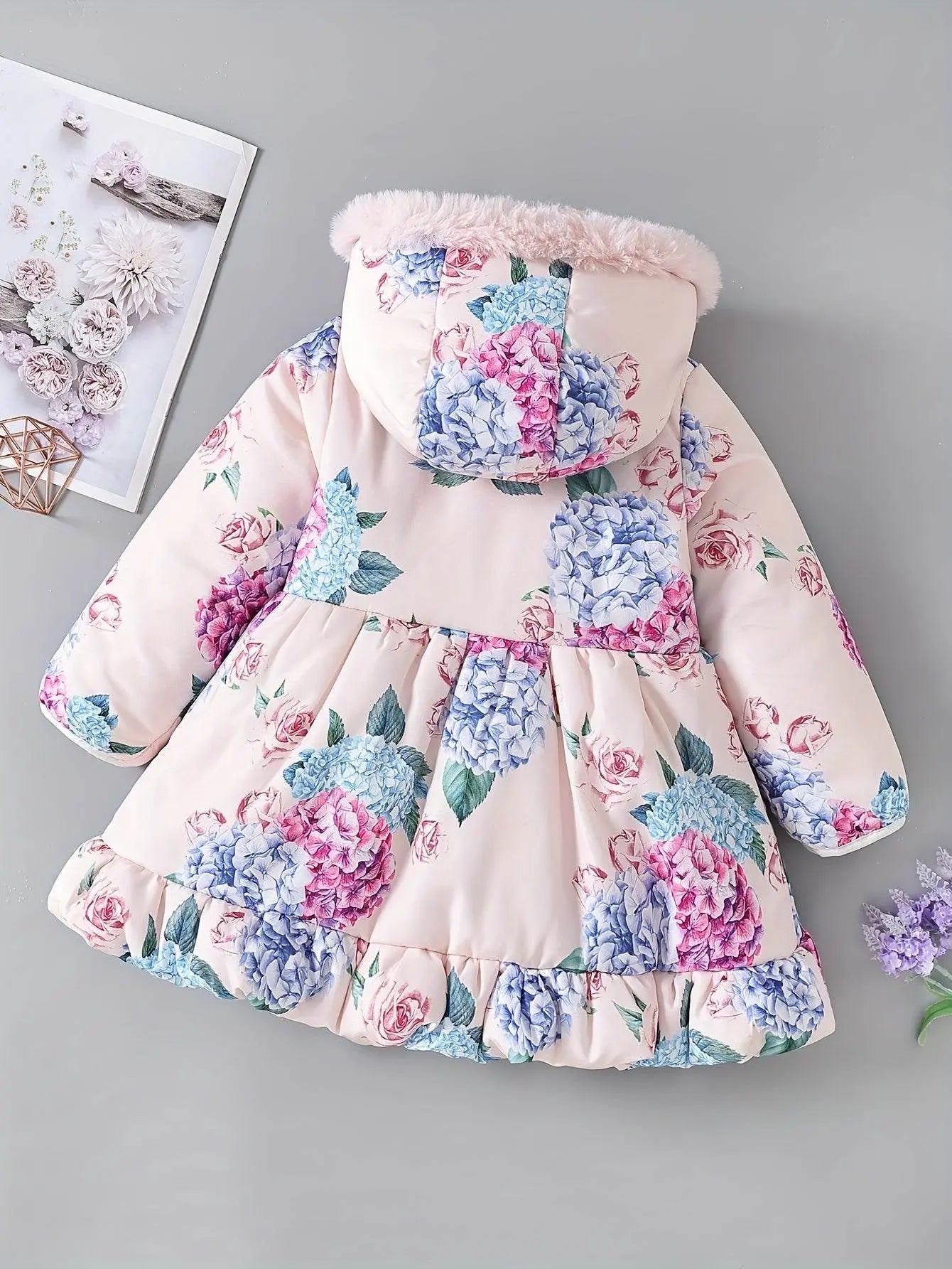 Girls Fleece-Lined Mid-Length Coat - IVORYNN