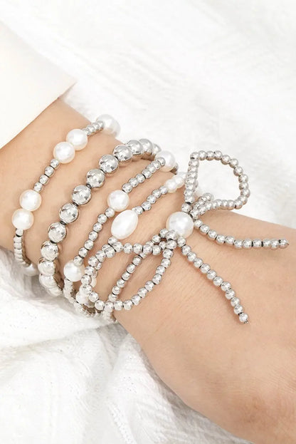 Gold Bow Multi Layered Bracelet Set - IVORYNN