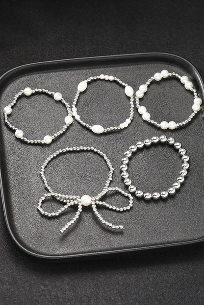 Gold Bow Multi Layered Bracelet Set - IVORYNN