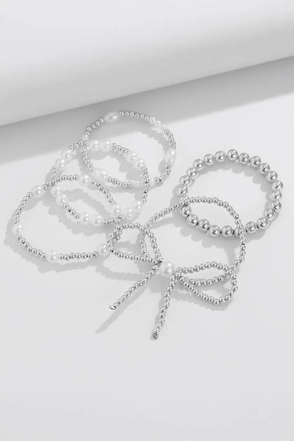 Gold Bow Multi Layered Bracelet Set - IVORYNN