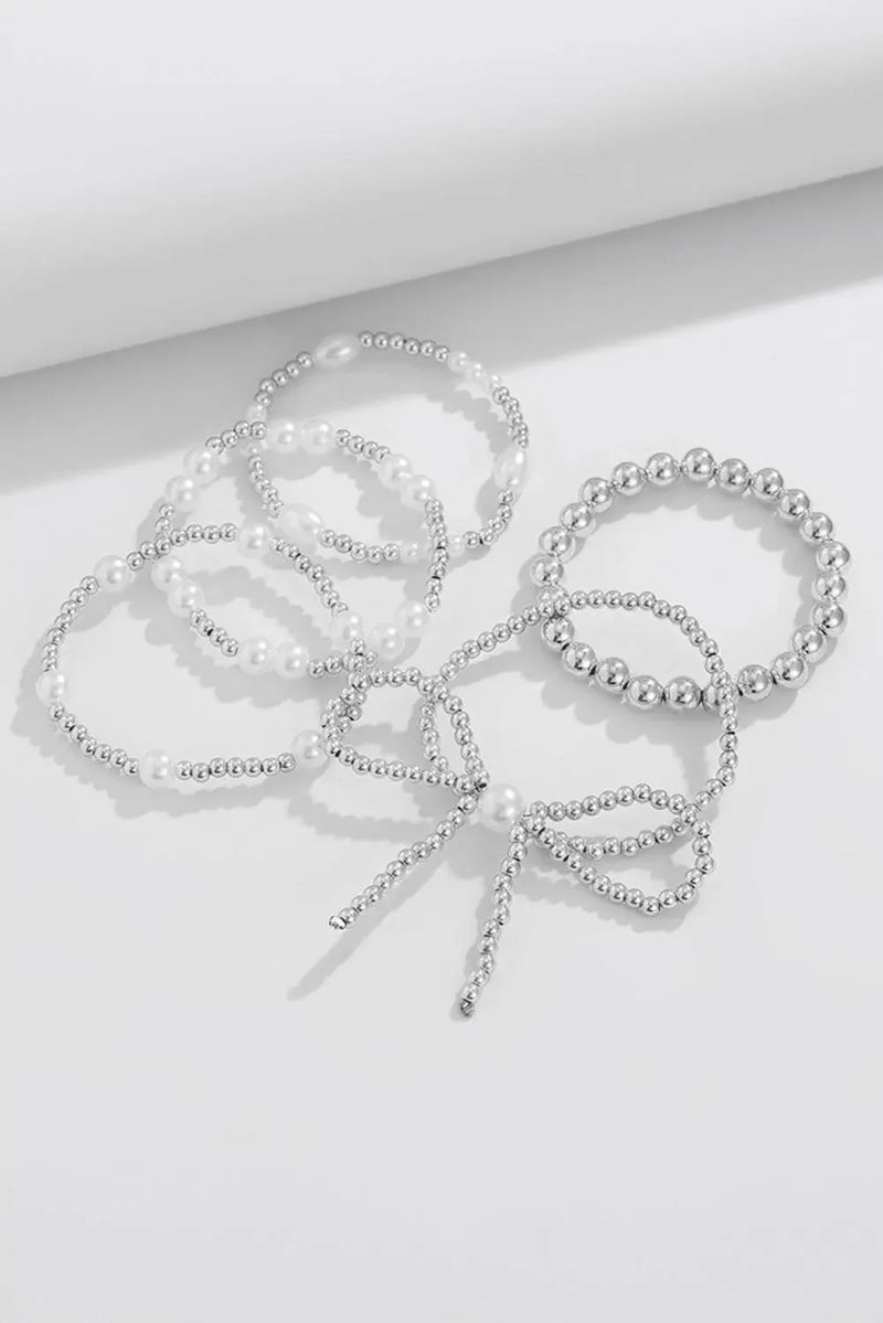 Gold Bow Multi Layered Bracelet Set - IVORYNN