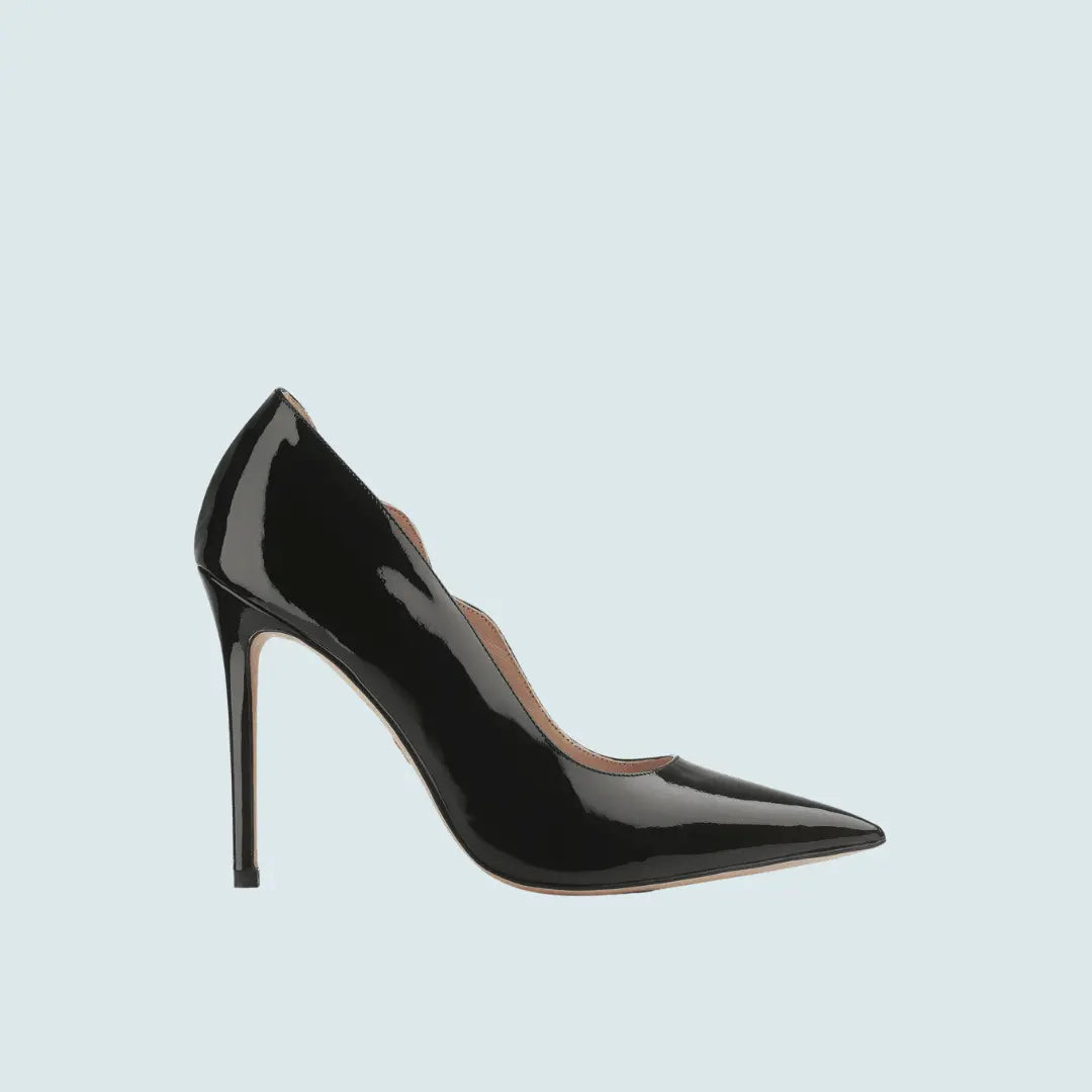 Grace Elegant Black Patent Leather Stiletto Pumps - IVORYNN