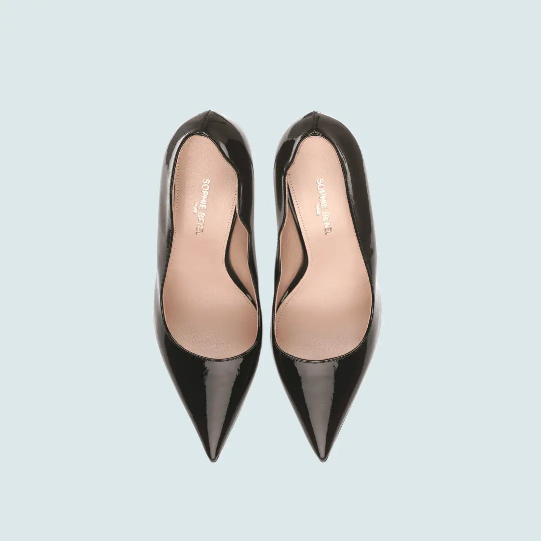 Grace Elegant Black Patent Leather Stiletto Pumps - IVORYNN