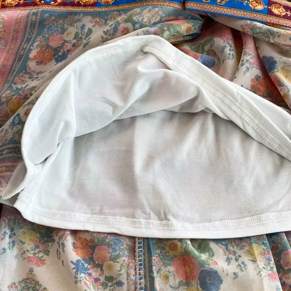 Elegant Stand Collar Printed Pleated Vintage Dress