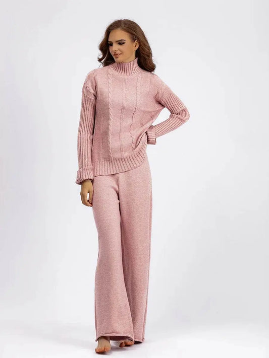 Half Turtleneck Knit Two-Piece Set