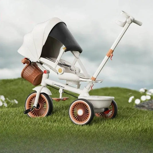 Hand-pushed three-wheeled Lightweight baby stroller