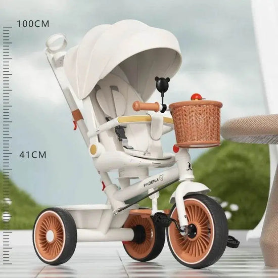 Hand-pushed three-wheeled Lightweight baby stroller - IVORYNN