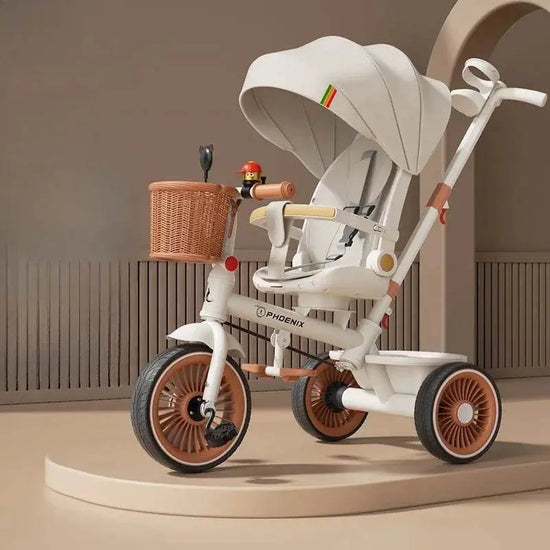 Hand-pushed three-wheeled Lightweight baby stroller - IVORYNN