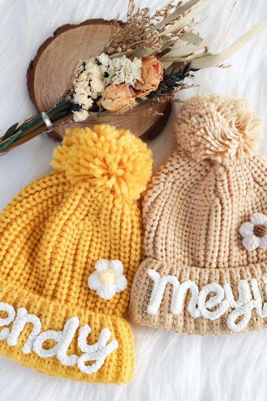 Handmade Kids Beanie with Name Winter Hat - IVORYNN