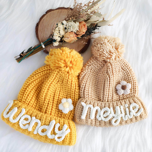 Handmade Kids Beanie with Name Winter Hat