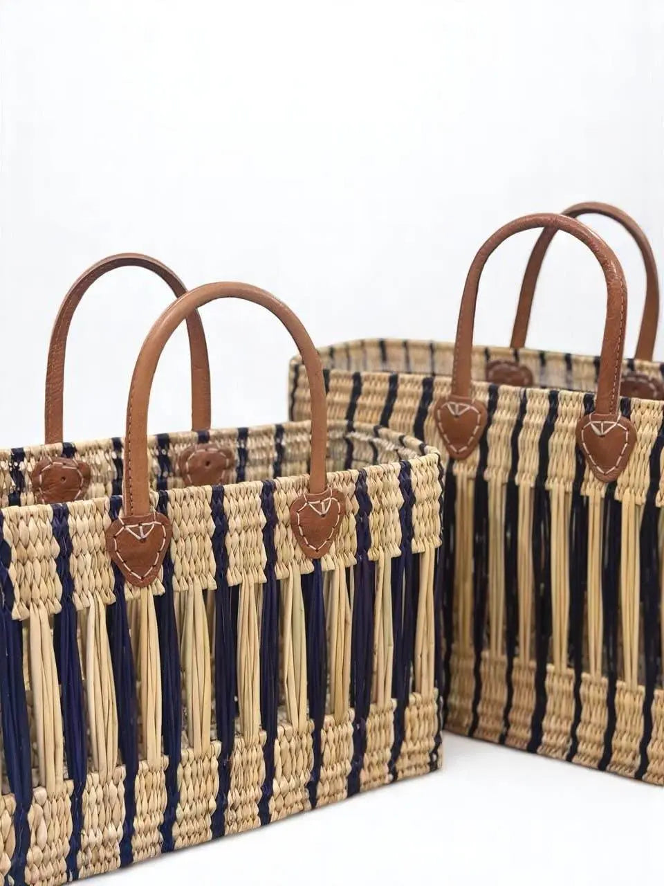 Handwoven Straw Home Tote Bag with Leather Handles - IVORYNN