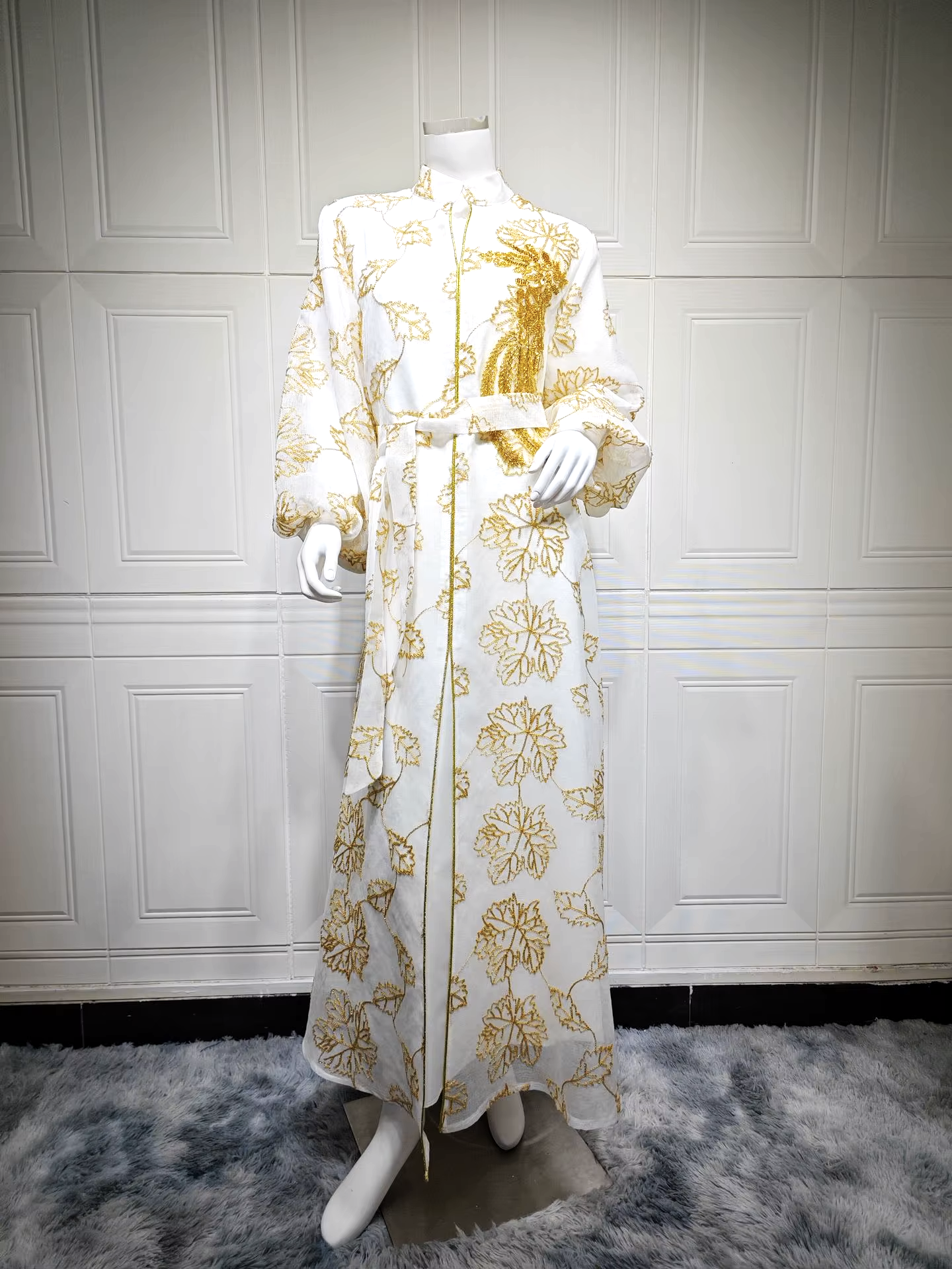 Luxury Bead Burning Flower Evening Dress