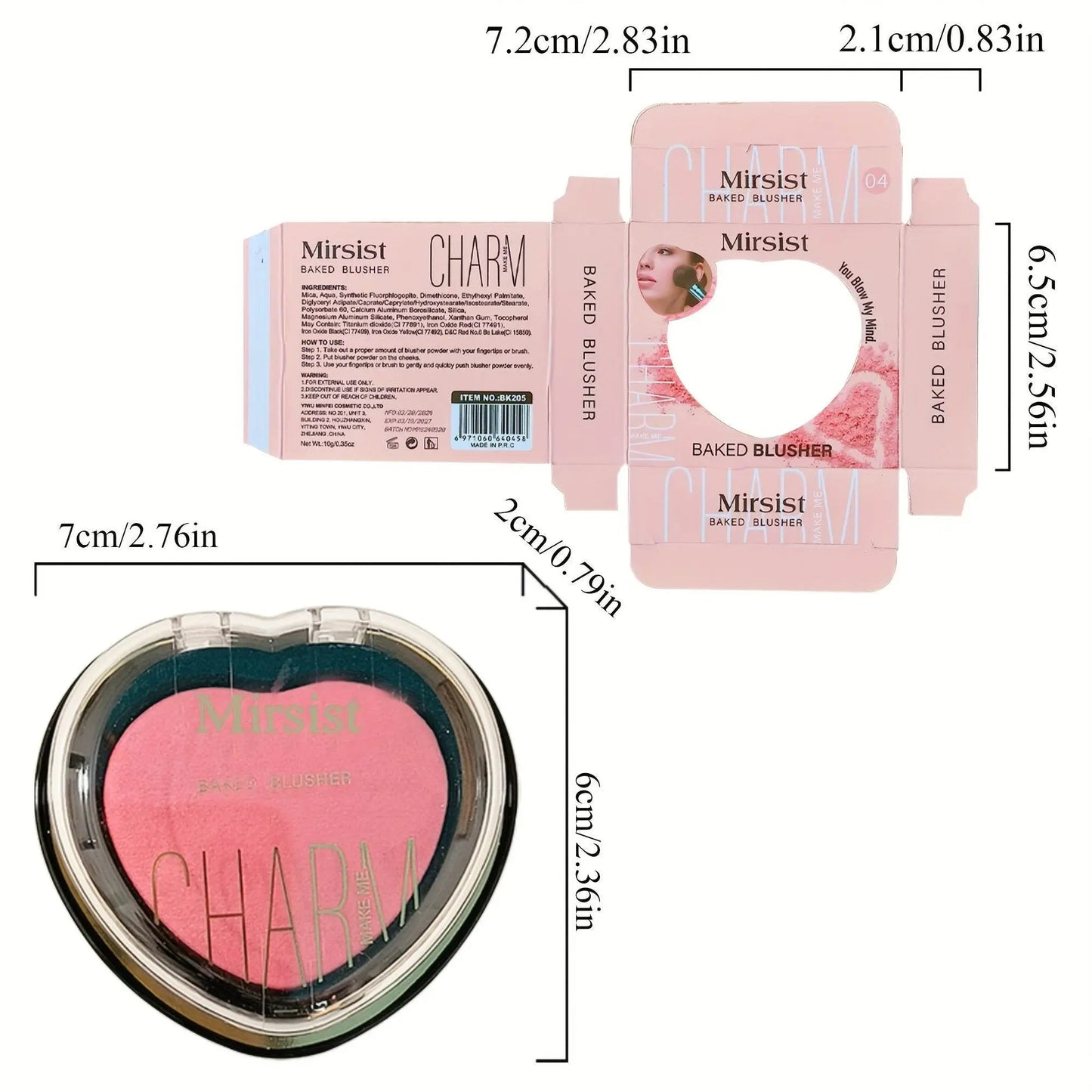 Heart Shaped luxury Soft Blush - IVORYNN