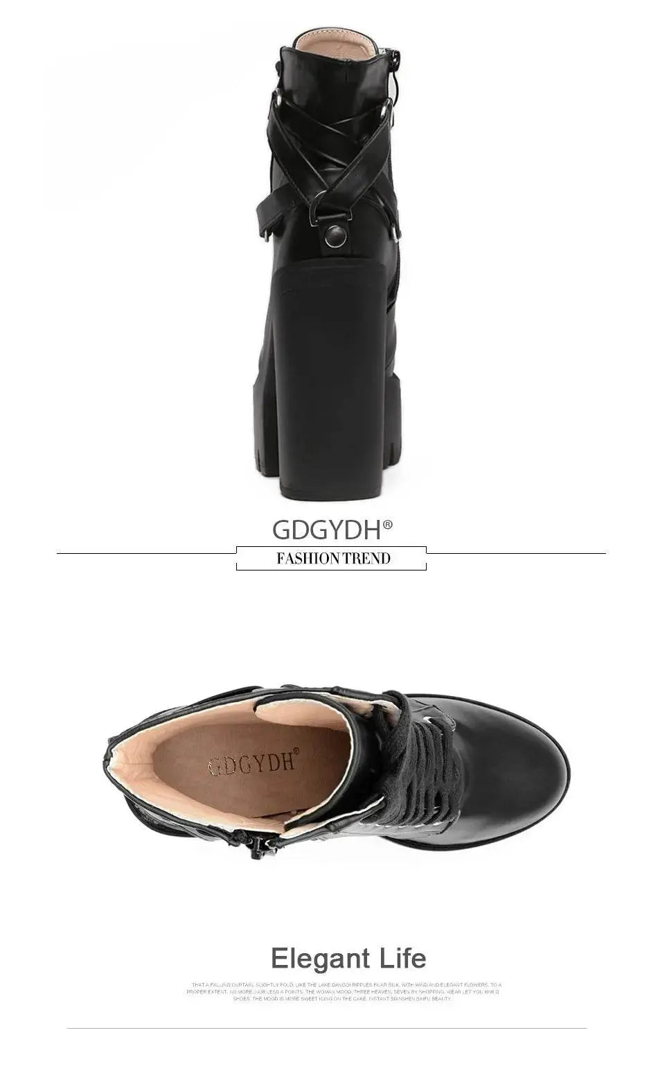 Heel Spring Autumn Lace-up Soft Leather Boots - IVORYNN