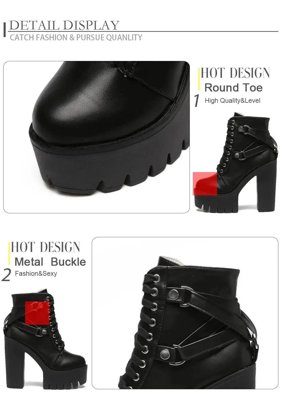 Heel Spring Autumn Lace-up Soft Leather Boots - IVORYNN