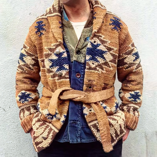 Knitted Oversize Crew Thick Cardigan