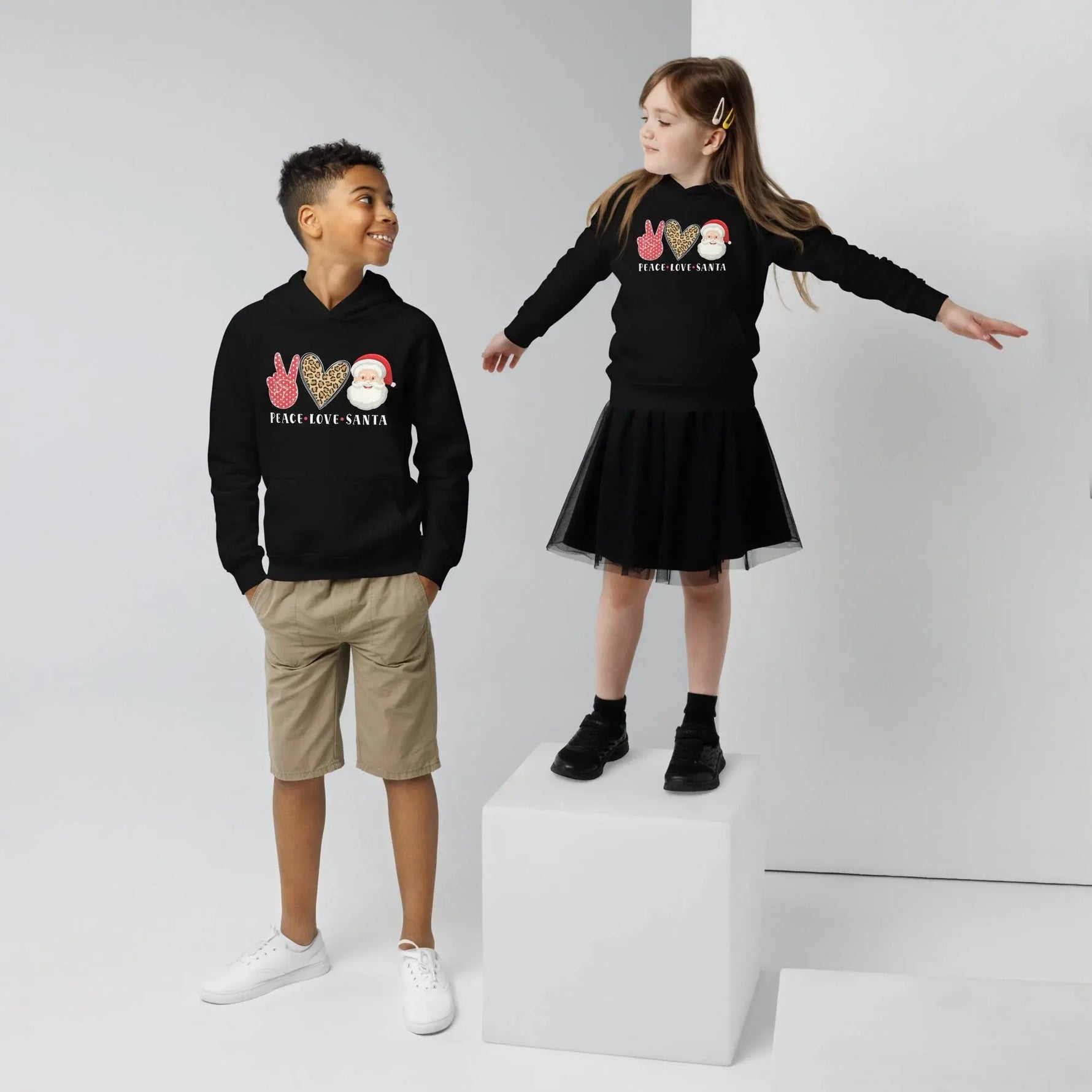 Hello Santa Kids Eco Hoodie - IVORYNN