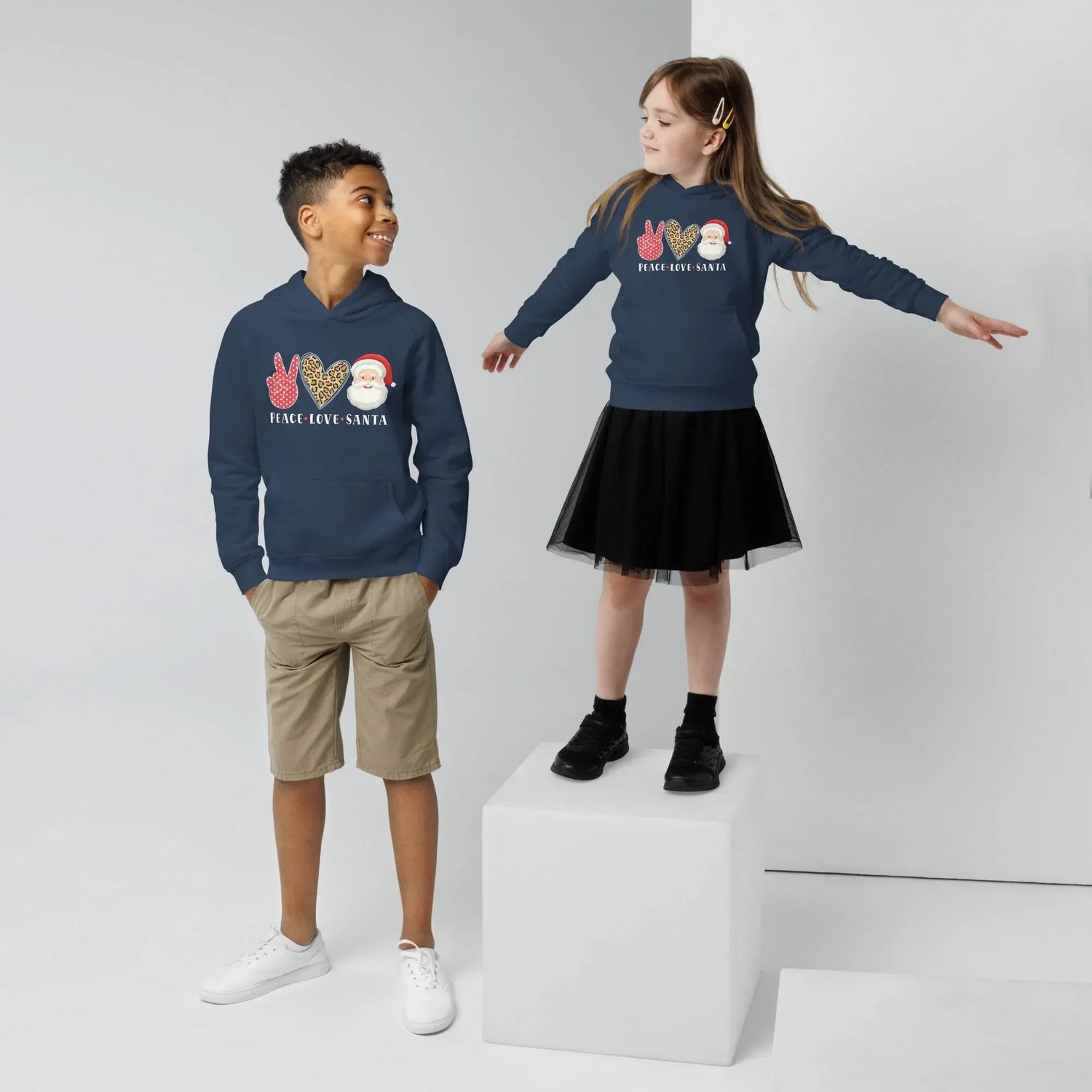 Hello Santa Kids Eco Hoodie - IVORYNN
