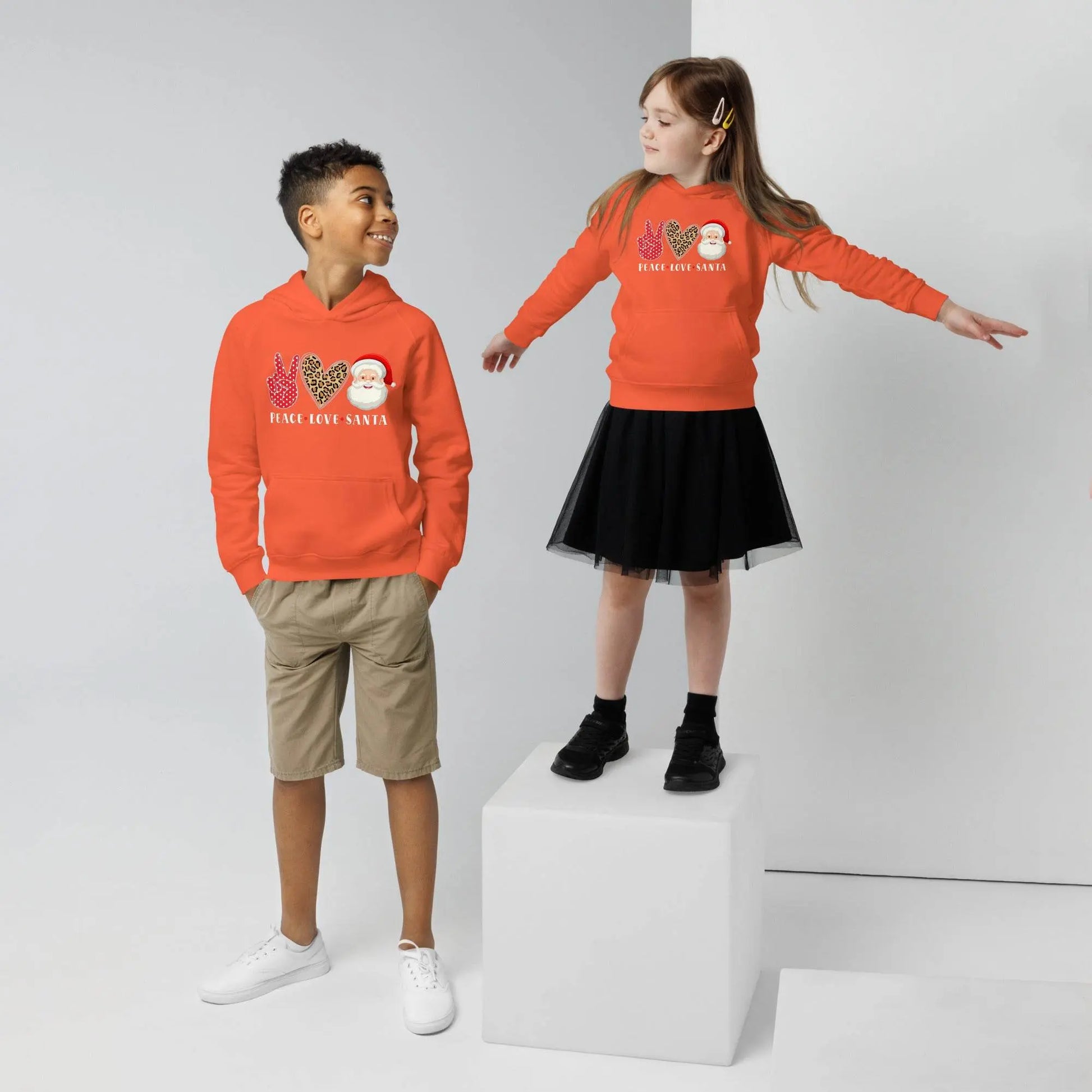 Hello Santa Kids Eco Hoodie - IVORYNN