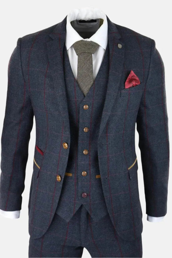 Herringbone Tweed Suit 3 Piece 1920s Tailored Fit - IVORYNN