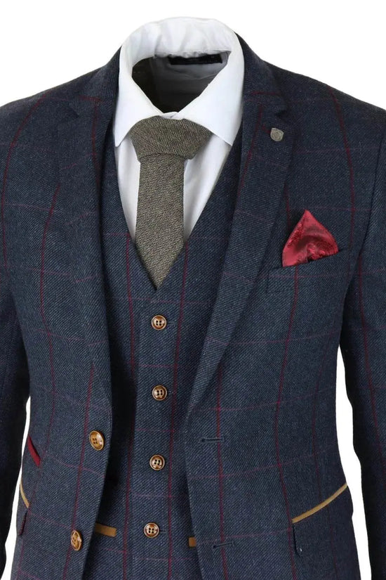 Herringbone Tweed Suit 3 Piece 1920s Tailored Fit - IVORYNN