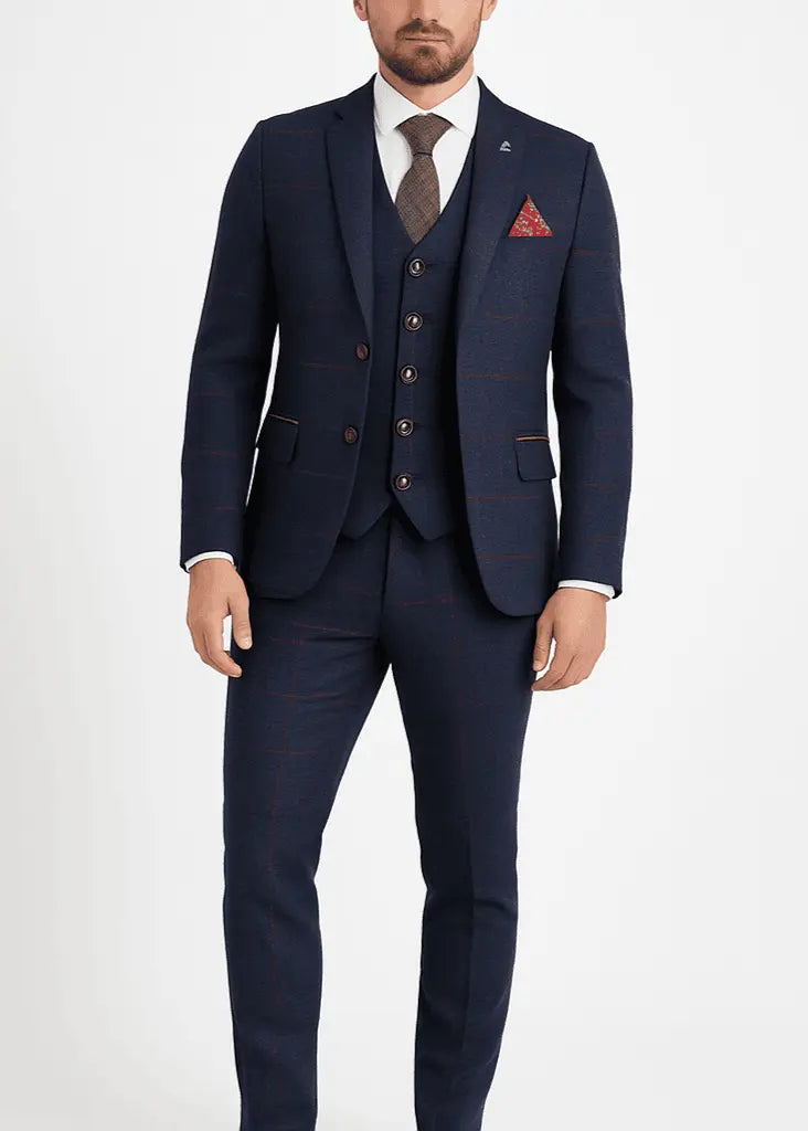 Herringbone Tweed Suit 3 Piece 1920s Tailored Fit - IVORYNN