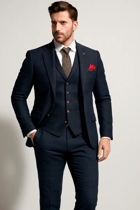 Herringbone Tweed Suit 3 Piece 1920s Tailored Fit - IVORYNN