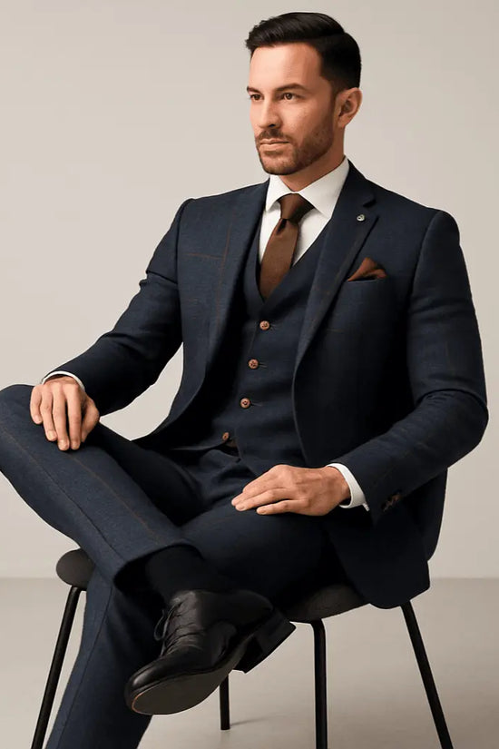 Herringbone Tweed Suit 3 Piece 1920s Tailored Fit - IVORYNN