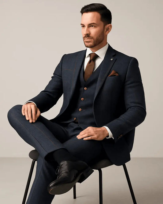 Herringbone Tweed Suit 3 Piece 1920s Tailored Fit
