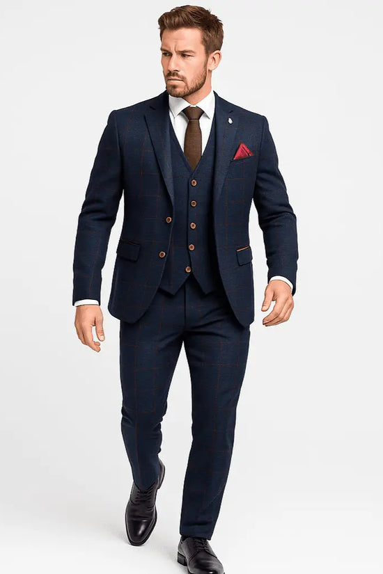 Herringbone Tweed Suit 3 Piece 1920s Tailored Fit - IVORYNN