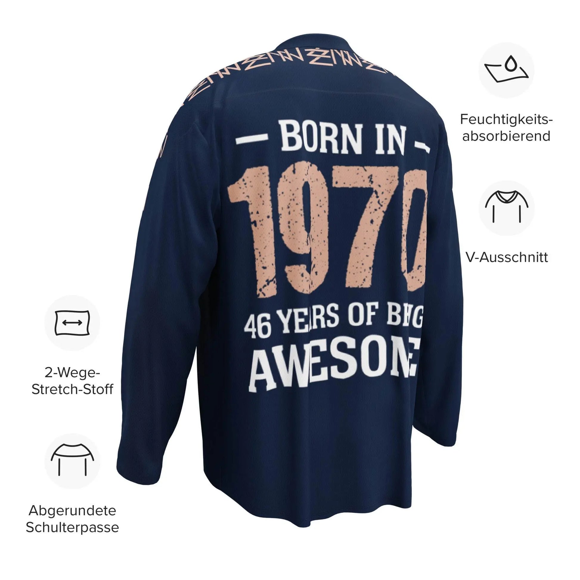 High Level Navy hockey fan Sports jersey - IVORYNN