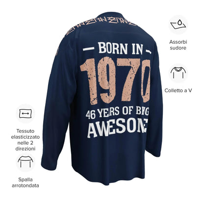 High Level Navy hockey fan Sports jersey - IVORYNN