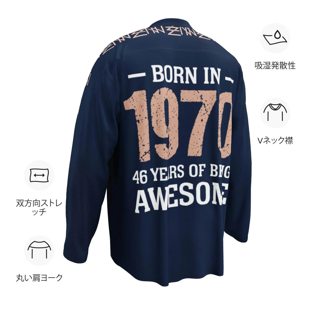 High Level Navy hockey fan Sports jersey - IVORYNN