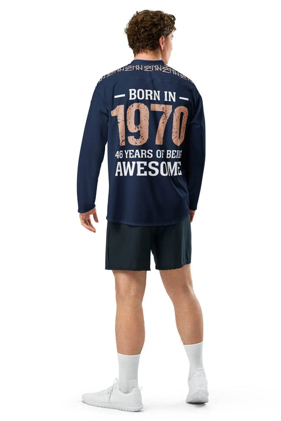 High Level Navy hockey fan Sports jersey - IVORYNN