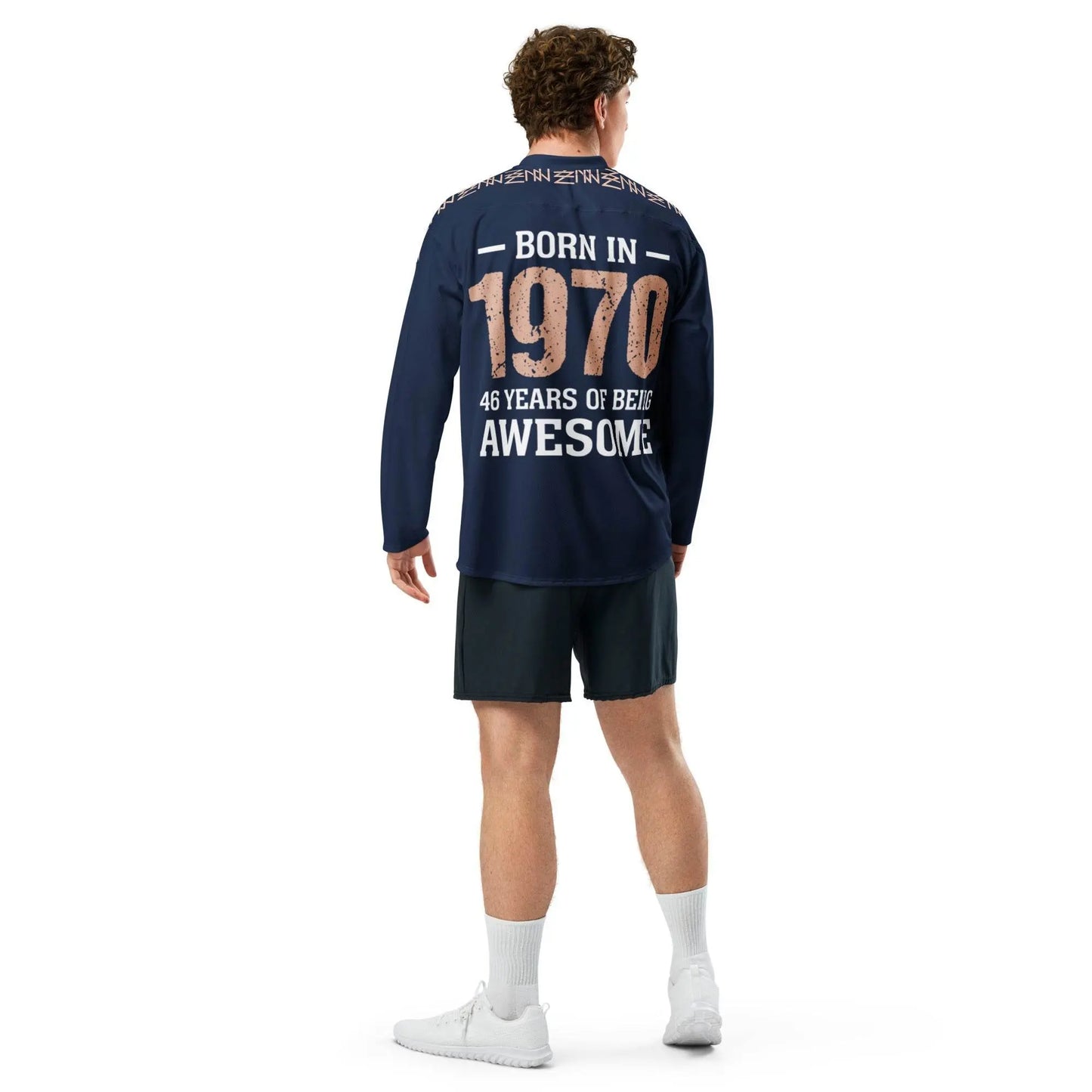 High Level Navy hockey fan Sports jersey - IVORYNN