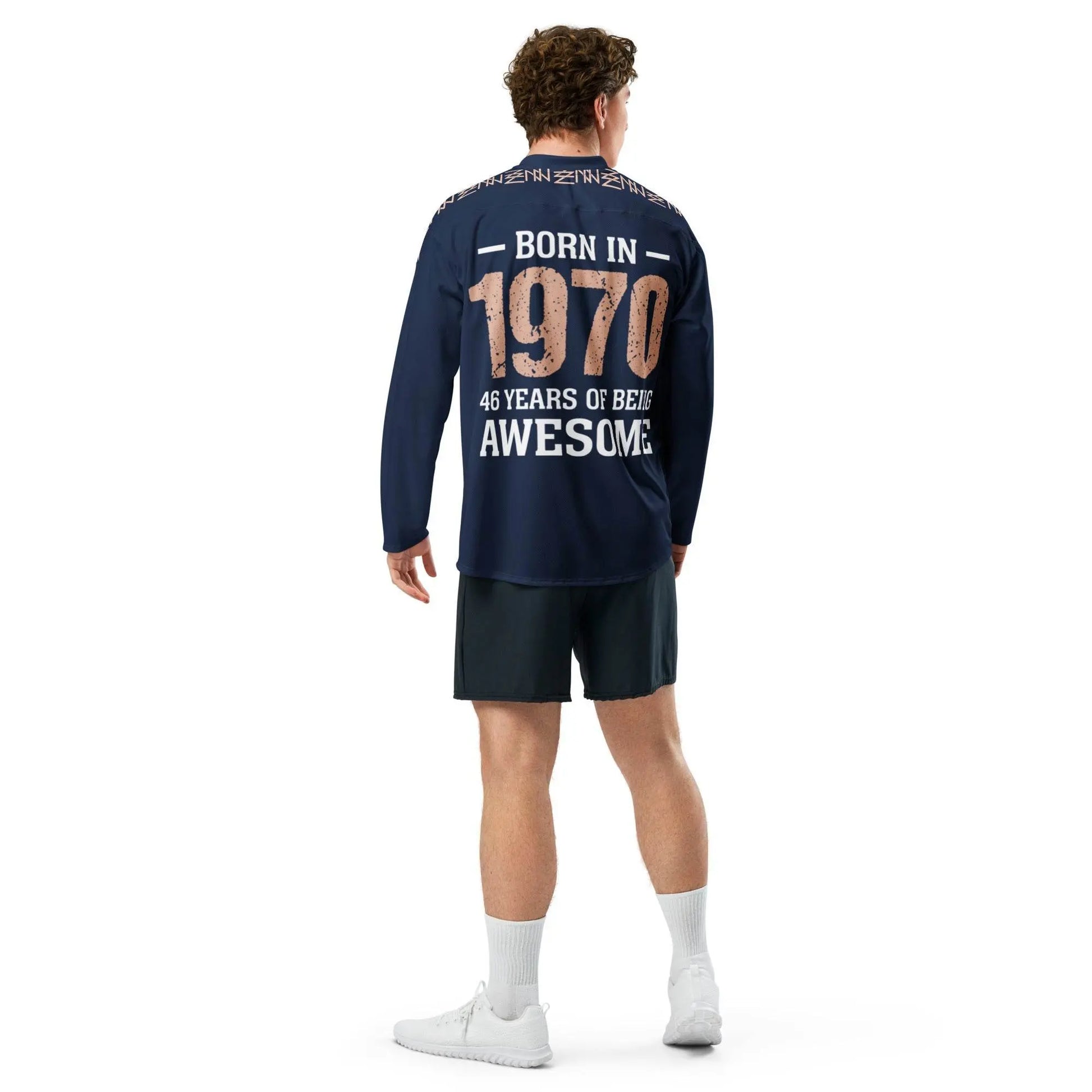 High Level Navy hockey fan Sports jersey - IVORYNN