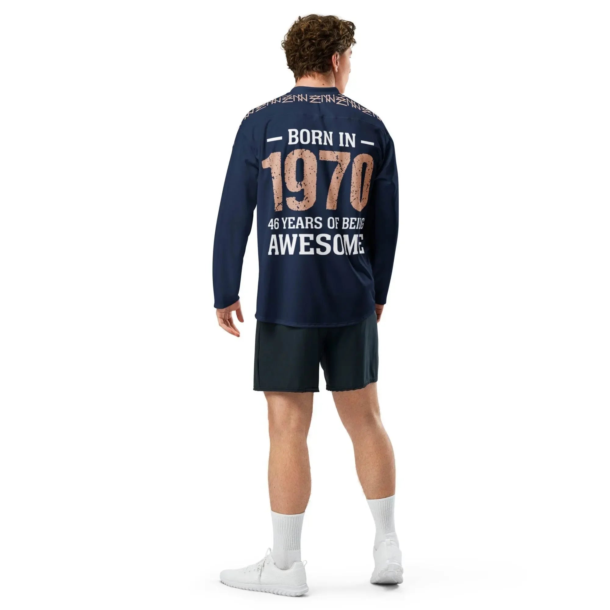High Level Navy hockey fan Sports jersey - IVORYNN