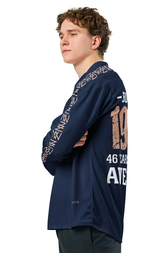 High Level Navy hockey fan Sports jersey - IVORYNN