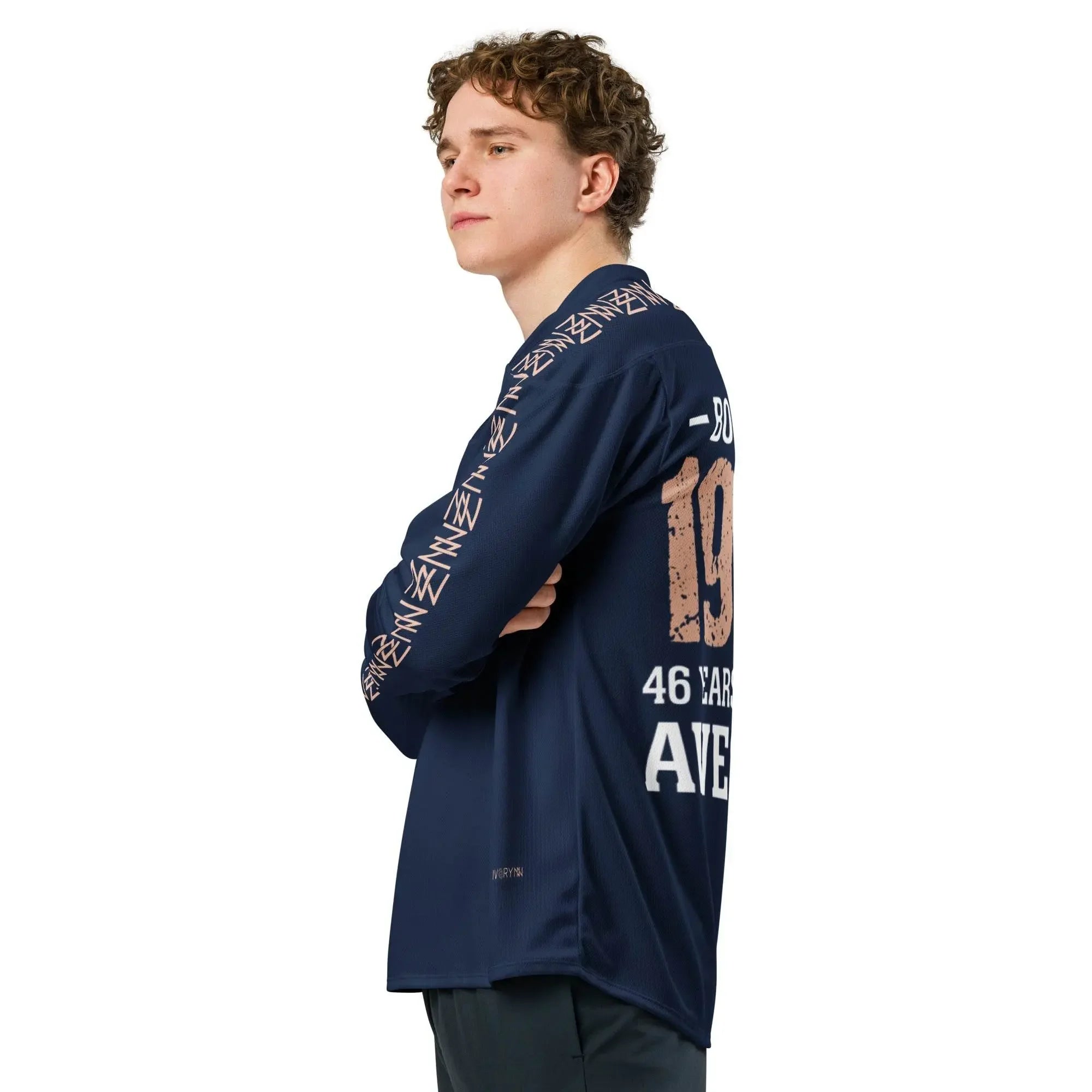 High Level Navy hockey fan Sports jersey - IVORYNN