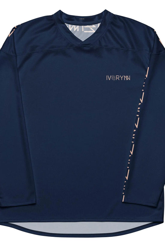 High Level Navy hockey fan Sports jersey - IVORYNN