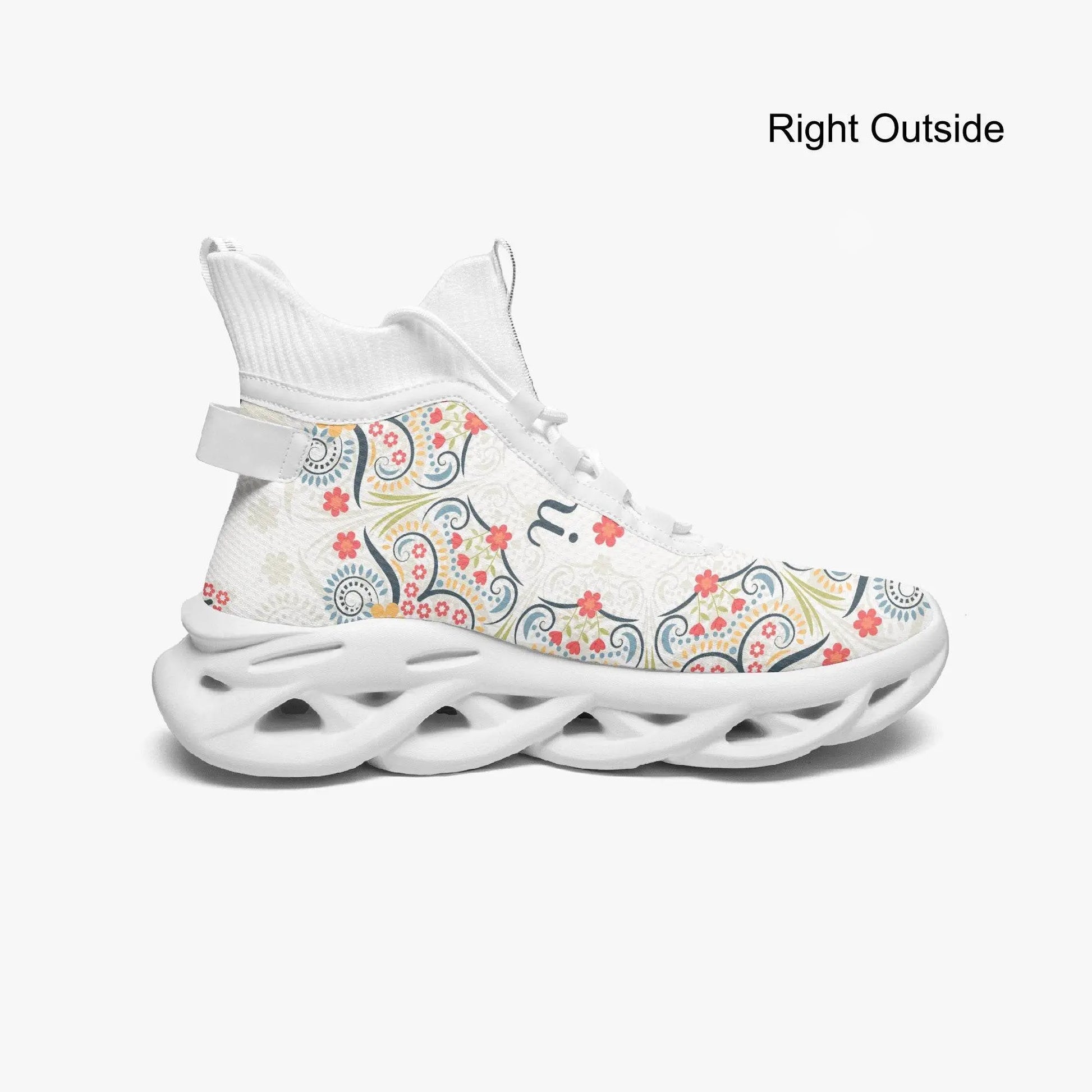 High Top Bounce White Mesh Knit Sneakers - IVORYNN