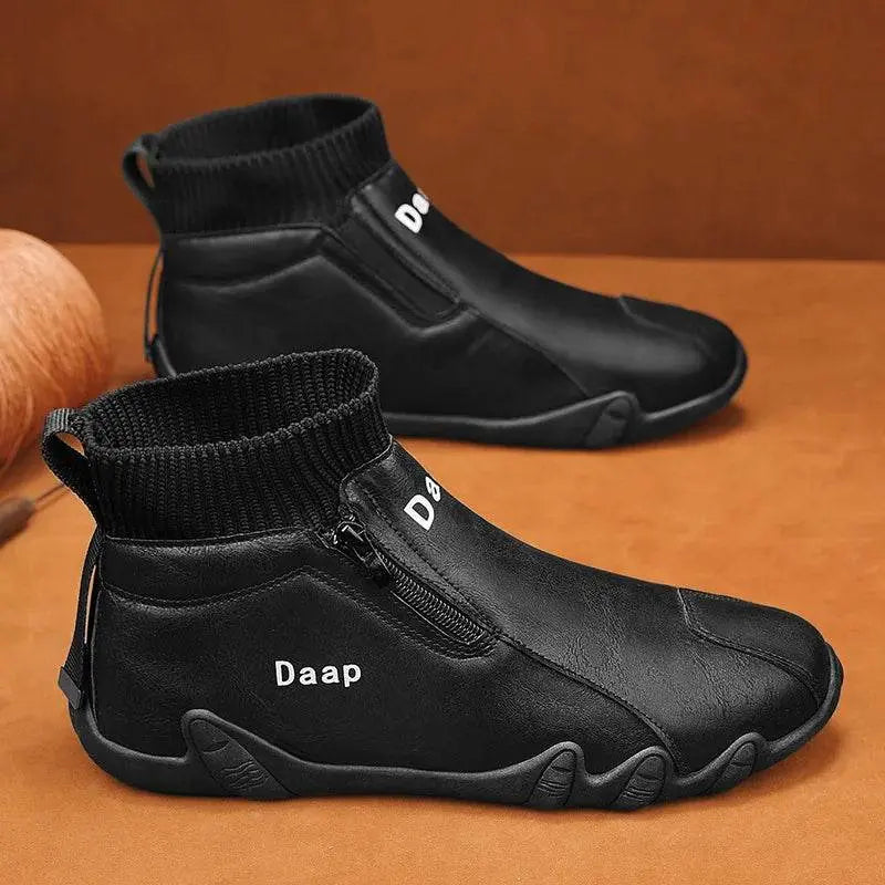 High-Top Casual Leather Waterproof Boot - IVORYNN