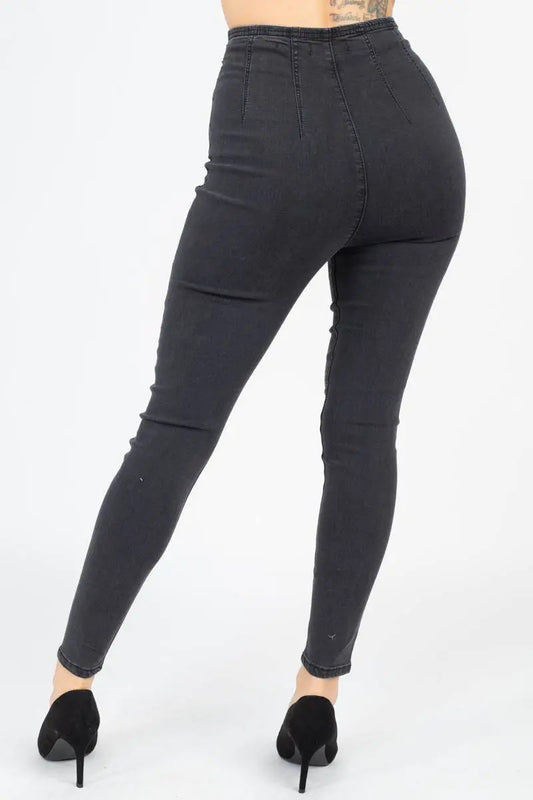 High Waist Black Denim Jeans