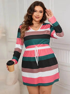 Honey Striped Long Sleeve Mini Dress - IVORYNN