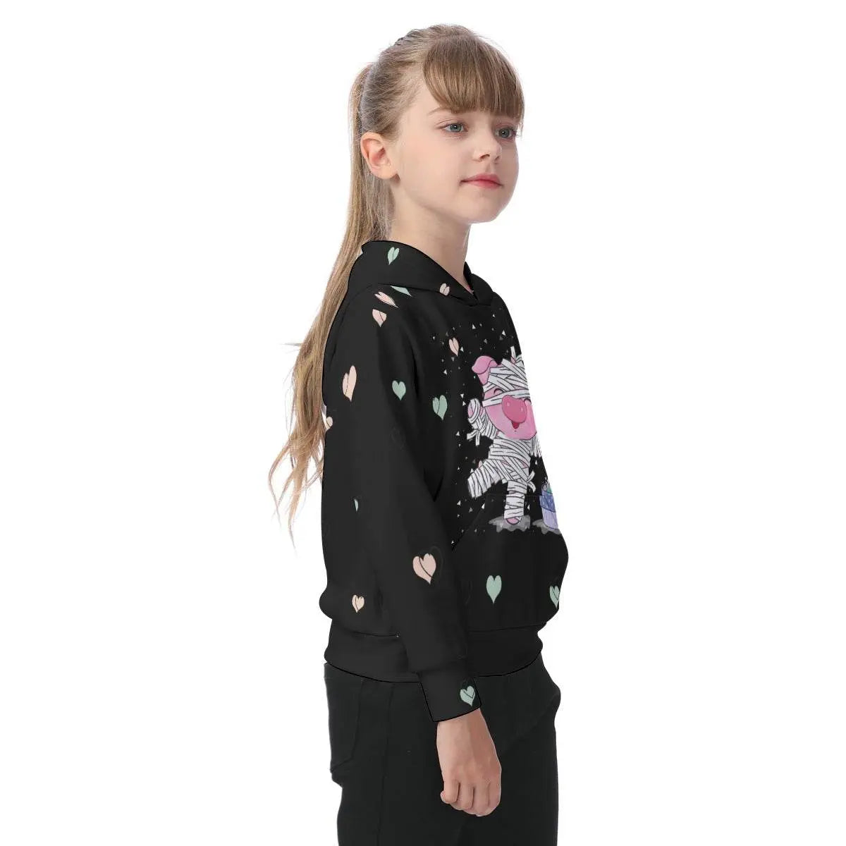 Huuu! Oversized Kids Black Hoodie - IVORYNN